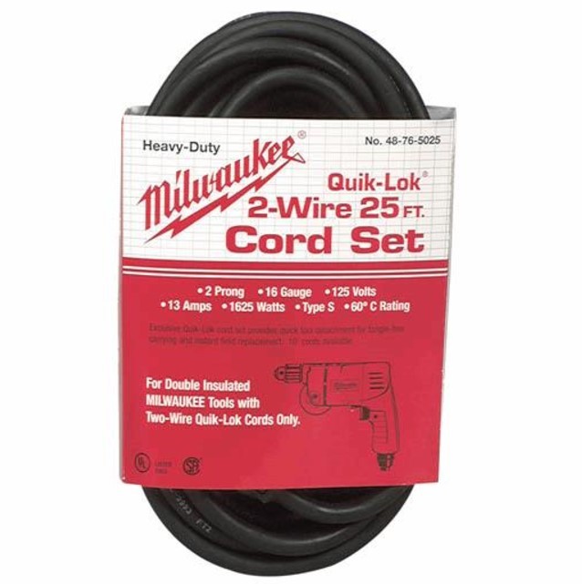 Milwaukee Tools 48-76-5025 | Cord 2 Prong Quik Lock