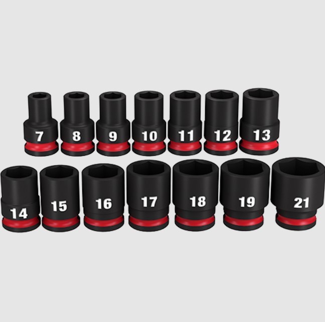 Milwaukee Elec Tool Corp 49-66-7007 | 14Pc Impact Duty 3/8 Drive Met 6Pt Socket Set