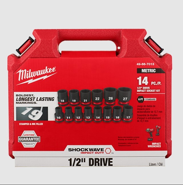 Milwaukee Tools 49-66-7013 | Socket Set 14 Piece Impact Duty Standard 6 Point