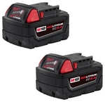 Milwaukee Tools 48-11-1852 | M18 Redlithium Xc5.0 Extended Capacity Battery Two Pack