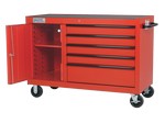 Williams JHWW55RC5BS | 55 Inch Wide x 24 Inch Deep 5-Drawer Roll Cabinet with Bulk Storage, Professional Series, Red