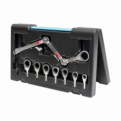 Allied International 38105 | Exo-Fit 9 Piece Metric Ratcheting Wrench Set