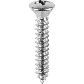 Au-ve-co Products 2713 | 8 X 1 Phillips Oval Head Tap Screw Chrome