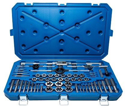 Century Drills 98958 | Carbon Steel Fractional Tap and Die Set, 58-Piece