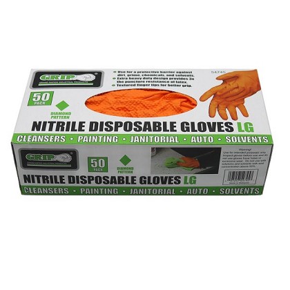 GRIP 64116 | Orange Nitrile Diamond Gloves/Xl 54747