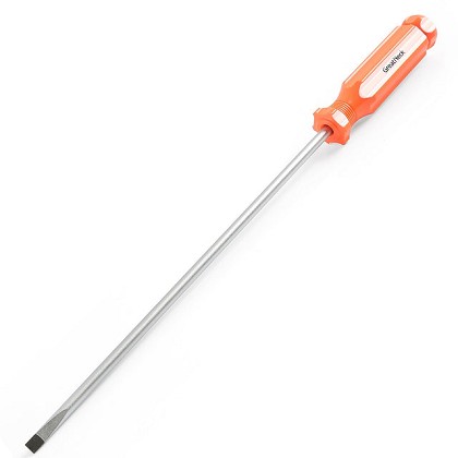 GreatNeck 73014 | 3/16 x 8 Inch Slotted Round Shank Cabinet Tip Screwdriver