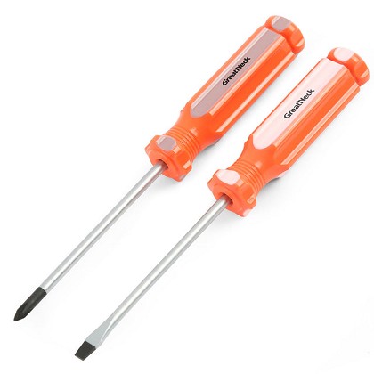 GreatNeck 73780 | #0 and 1/8 Inch Pocket Screwdriver Set, 2-Piece
