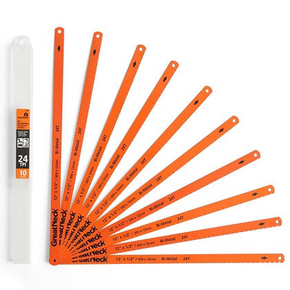 GreatNeck 74014 | 12-Inch Bi-Metal Hacksaw Blade Set
