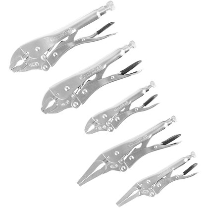 GreatNeck 74231 | 5 Piece Locking Pliers Set