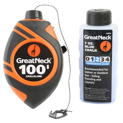 GreatNeck 74603 | 6-To-1 Chalk Reel with Blue Chalk