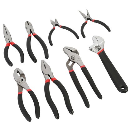GreatNeck 87900 | Pliers Set, 8 Piece with Adjustable Wrench