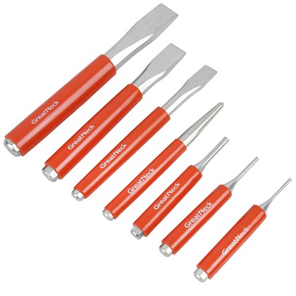 GreatNeck 907EV | Cold Chisel and Punch Set, 7 Piece