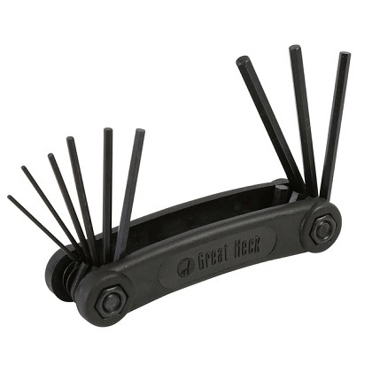 GreatNeck HEK9C | Folding Hex Key Set, 9 Piece SAE