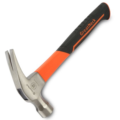 GreatNeck HG20S | Fiberglass Straight Claw Hammer, 20 Oz.