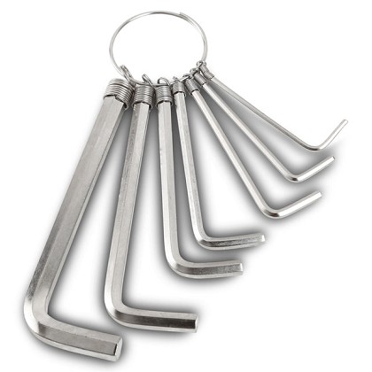 GreatNeck HKM7C | Hex Key Wrench Set, 7 Piece Metric on Key Ring