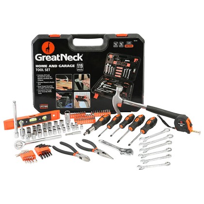 GreatNeck TK119 | 119 Piece Home and Garage Tool Set