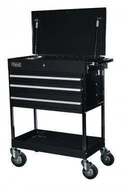 Homak BK05500200 | 34 Inch Professional Series Service Cart with 3 Drawers, Black