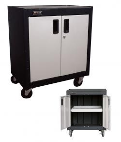 Homak GS04002270 | 2-Door Mobile Cabinet with Gliding Shelf