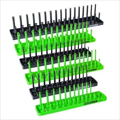 OEM Tools 22233 | 6 Piece SAE and Metric Socket Tray Set, Black and Green