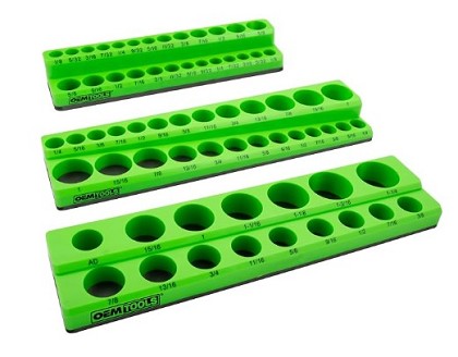 OEM Tools 22485 | 3-Piece SAE Magnetic Socket Tray Set