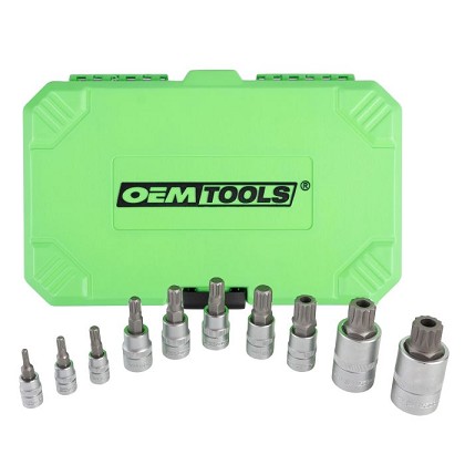 OEM Tools 22711 | 10 Piece Long Triple Square Bit Socket Set