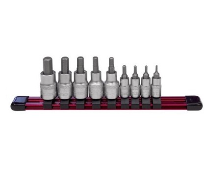 OEM Tools 22983 | 9 Pc Hex Bit Set Metric 1/4 and 3/8 Drive