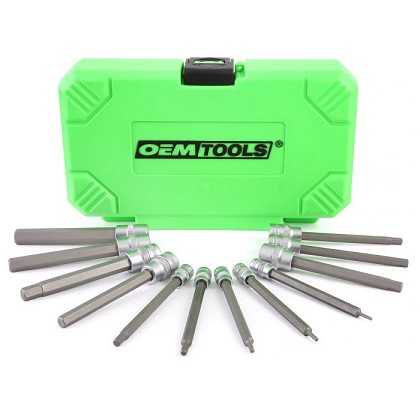 OEM Tools 23538 | 12 Piece Extra Long Hex Bit Socket Set, Metric