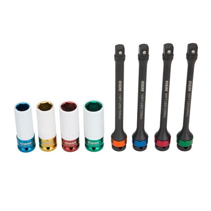 OEM Tools 24228 | 8 Piece Torque Limiting Extension & Thin Wall Socket Set
