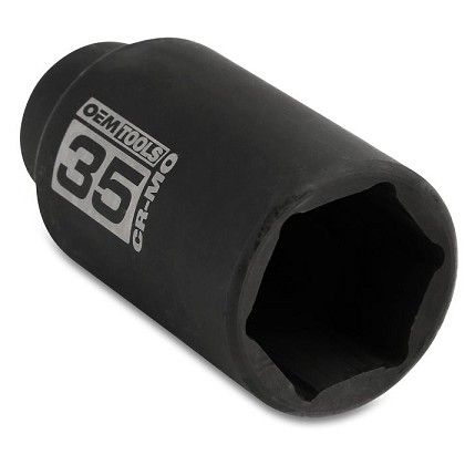 OEM Tools 25153 | 1/2 Inch Drive 6 Point Axle Nut Socket, 35 mm