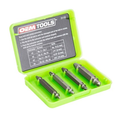OEM Tools 25158 | 4 Piece Damaged Screw Extractor Set