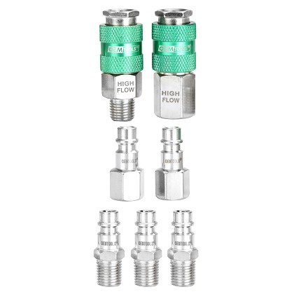 OEM Tools 26132 | High Flow 7 Piece Coupler & Plug Kit, 1/4