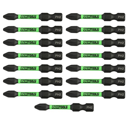OEM Tools 26521 | 15-Pack Extended Phillips #2 Impact Bit Set