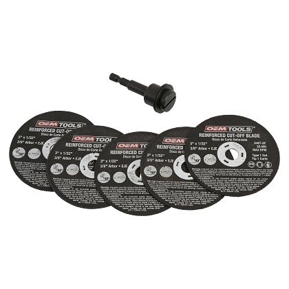 OEM Tools 26524 | 5-Piece Cut-Off Wheel Set with Mandrel