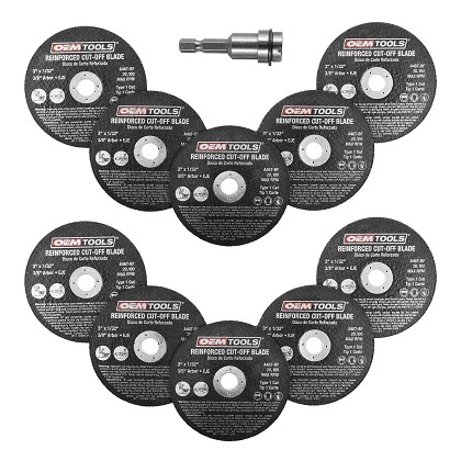OEM Tools 26528 | 10 Piece Cut Off Wheel Set with Mandrel