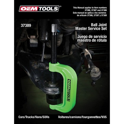 OEM Tools 37389 | Manual For Master Ball JNT PRS