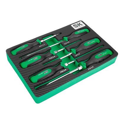 SK Hand Tools SK02046 | 6 Piece Dual-Material Magnetic Combination Screwdriver Set