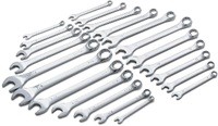 Titan Professional Tools 17398 | 22-Piece SAE & Metric Combination Wrench Set, 12-Point, Full Polish