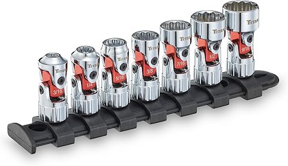Titan Professional Tools 66860 | 7-Piece 1/4-Inch Drive SAE Auto Flex Universal Socket Set