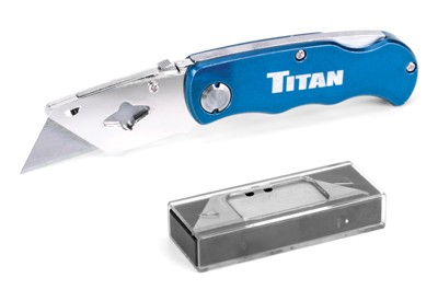 Titan Tools 11018 | Folding Utility Knife - Blue