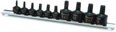 Titan Tools 16142 | 10pc. Stubby Star Bit Socket Set