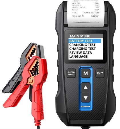 Topdon TOPBT300P | Battery, Charging & Cranking System Tester with Printer