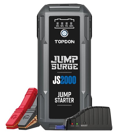 Topdon TOPJS2000 | 2000 Peak Amp Battery Jumpstarter, Power Bank, & Flashlight