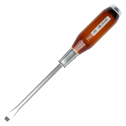 Vessel Tools 100S8150 | Genuine Wood Handle Tang-Thru Screwdriver No.100 Slotted 8x150