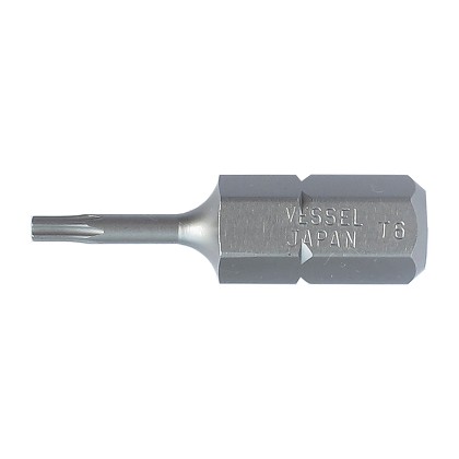 Vessel Tools B33T6254HP1 | Insert Bit 1/4 Inch Hex, T6 x 25.4H