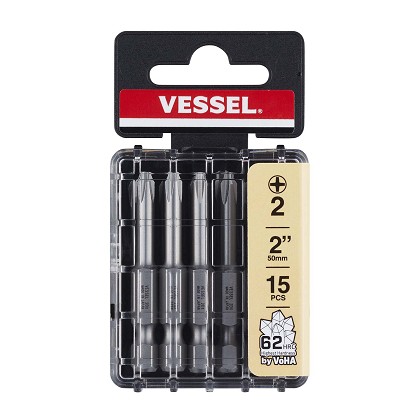 Vessel Tools DWPH250P15T | Drywaller Insert Bit, +2 x 50 mm, 20 Piece (Case)