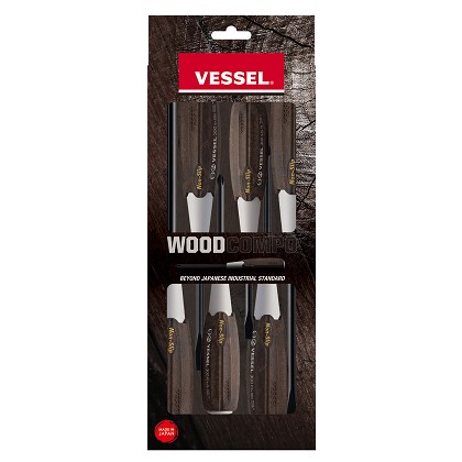 Vessel Tools Usa 3006CS | WOOD-COMPO Non-Slip Screwdriver 6 Piece Set