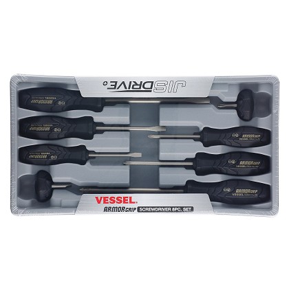 Vessel Tools Usa 550A8PTU | ARMOR GRIP Screwdriver 8 Piece Set No.550A8PTU
