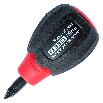 Vessel Tools Usa 720P115 | CUSHION GRIP Stubby Screwdriver No.720 +1x15