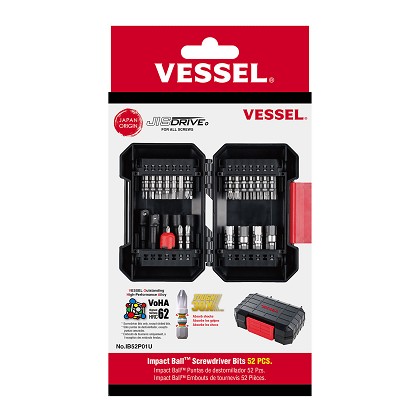 Vessel Tools Usa Inc VESIB52P01U | 52 Pc Impact Ball Bit Assortment Set