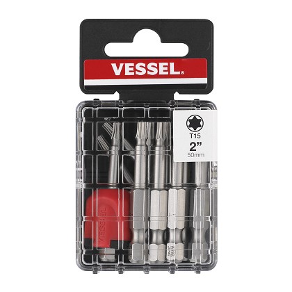 Vessel Tools Usa MGETX1550P10T | NECK TORSION Power Bit T15x50 10 Piece with MAG ENHANCER (Case)